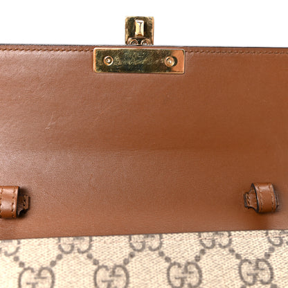 Gucci GG Supreme Monogram Calfskin Mini Padlock Shoulder Bag Beige Black Cuir 10 of 15