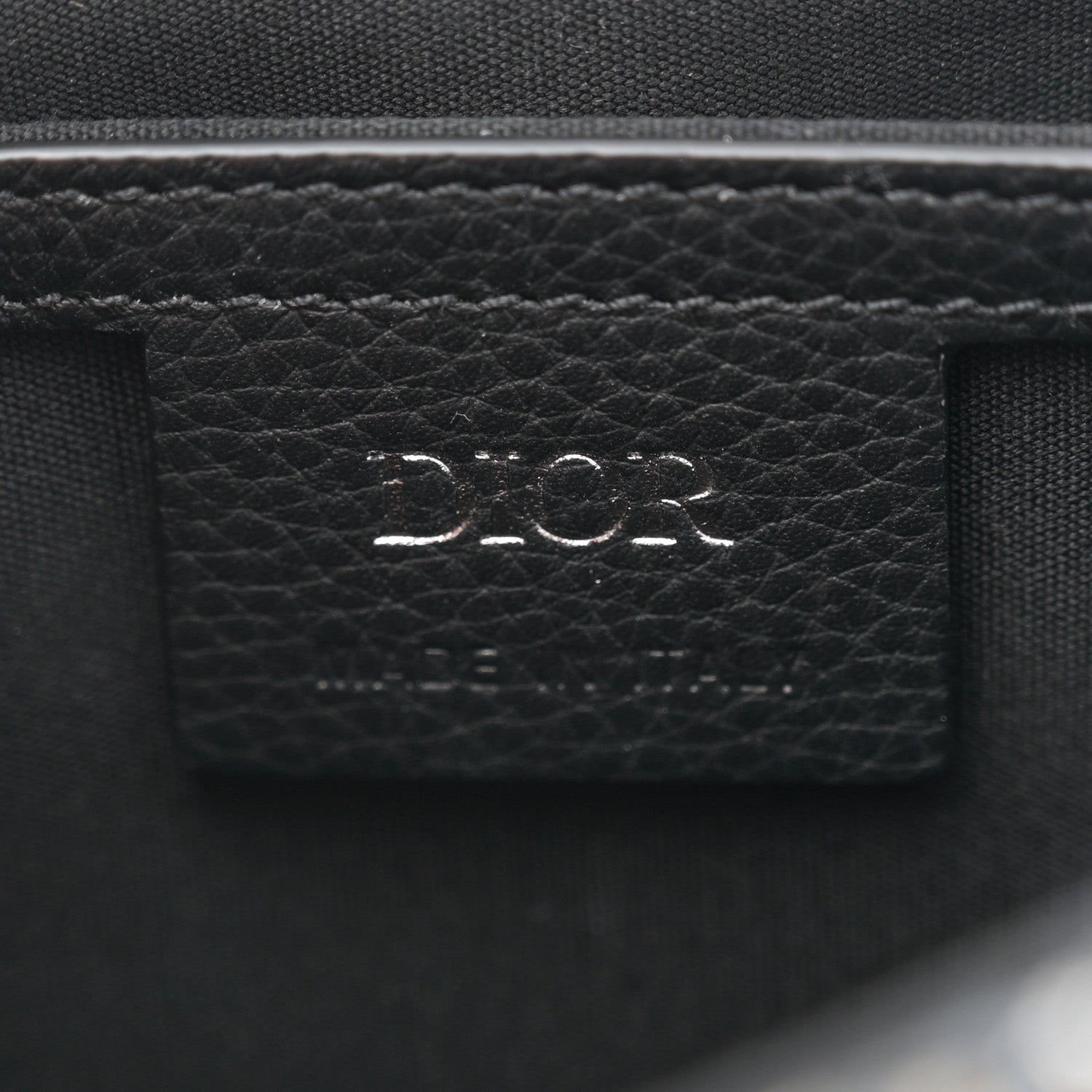 Christian Dior Grained Calfskin Oblique Mini Saddle Messenger Bag With Flap Beige Black 6 of 11