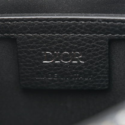 Christian Dior Grained Calfskin Oblique Mini Saddle Messenger Bag With Flap Beige Black 6 of 11