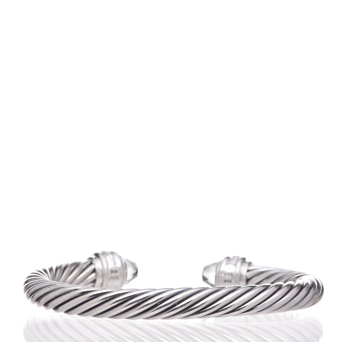 Sterling Silver Diamond Prasiolite 7mm Cable Classics Bracelet