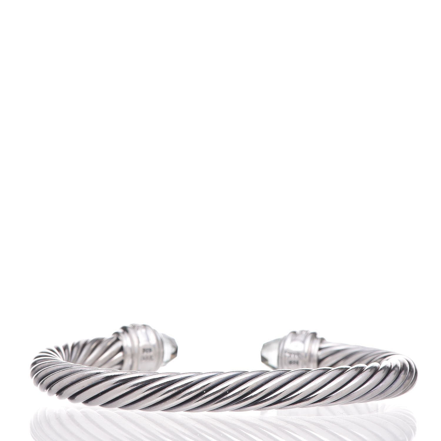 David Yurman Sterling Silver Diamond Prasiolite 7mm Cable Classics Bracelet 7 of 8
