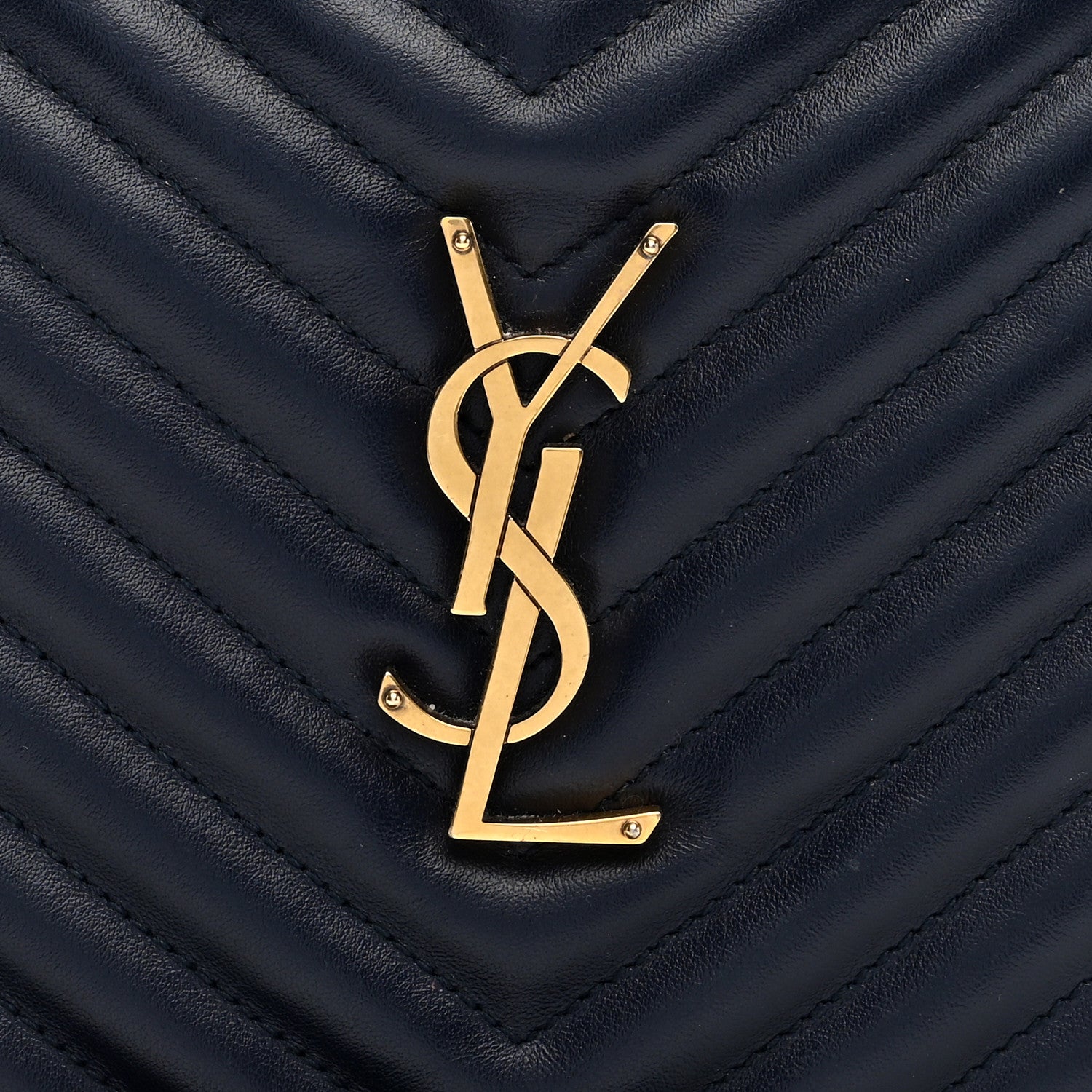 Saint Laurent Calfskin Matelasse Monogram Lou Camera Bag Navy 7 of 9