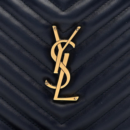 Saint Laurent Calfskin Matelasse Monogram Lou Camera Bag Navy 7 of 9