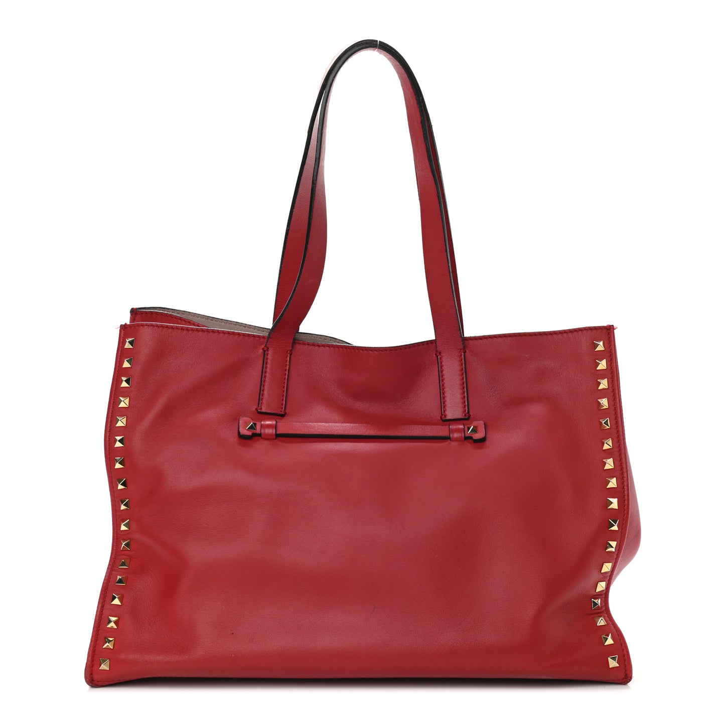 Nappa Medium Rockstud Soft Tote Red