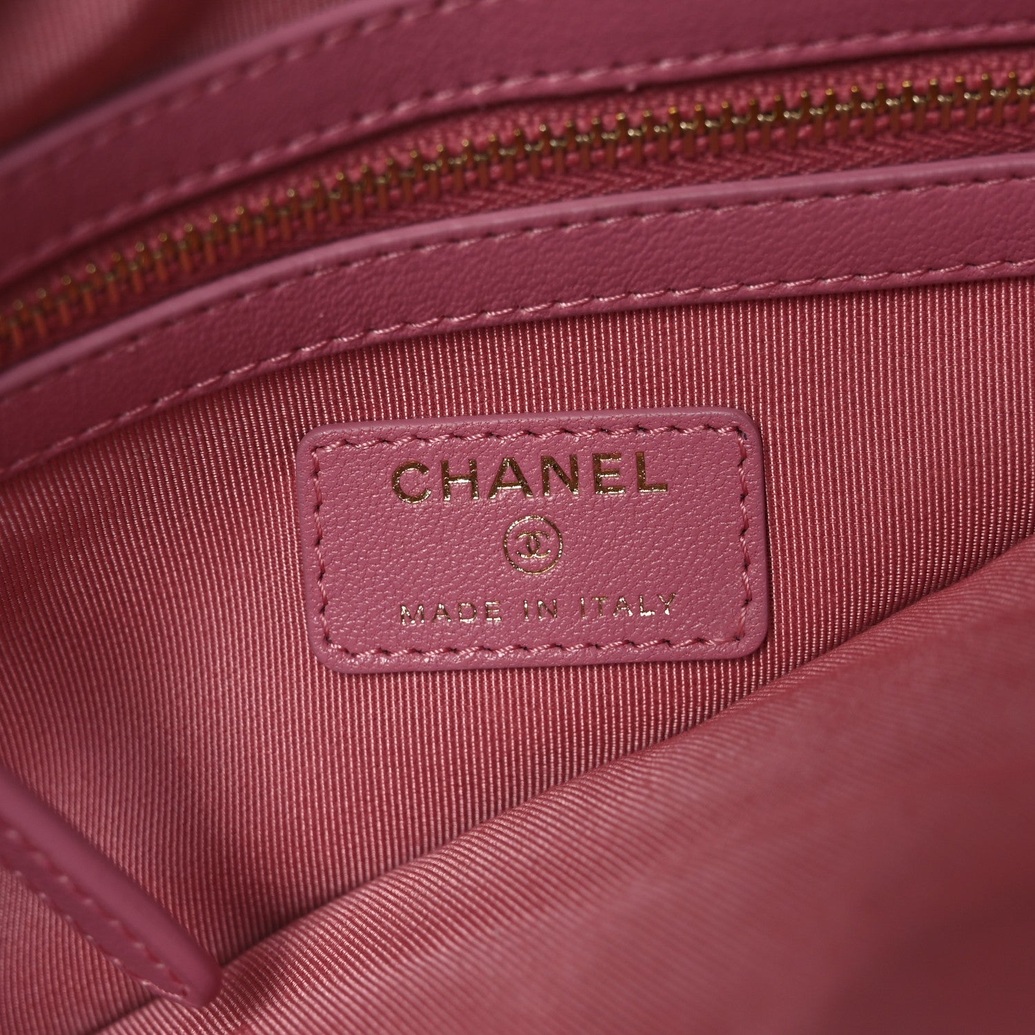 Chanel Sheepskin Quilted Mademoiselle Vintage Large Zip Pouch Pink 11 of 18