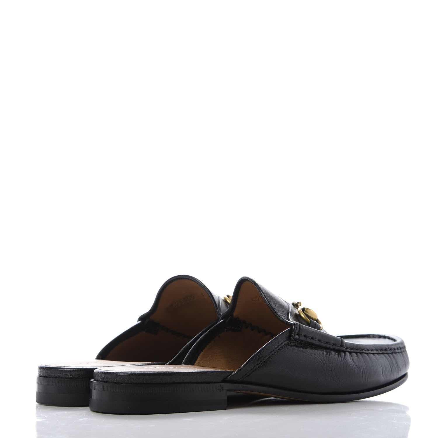 Gucci Goatskin Mens Horsebit Slippers 8 Black 4 of 10