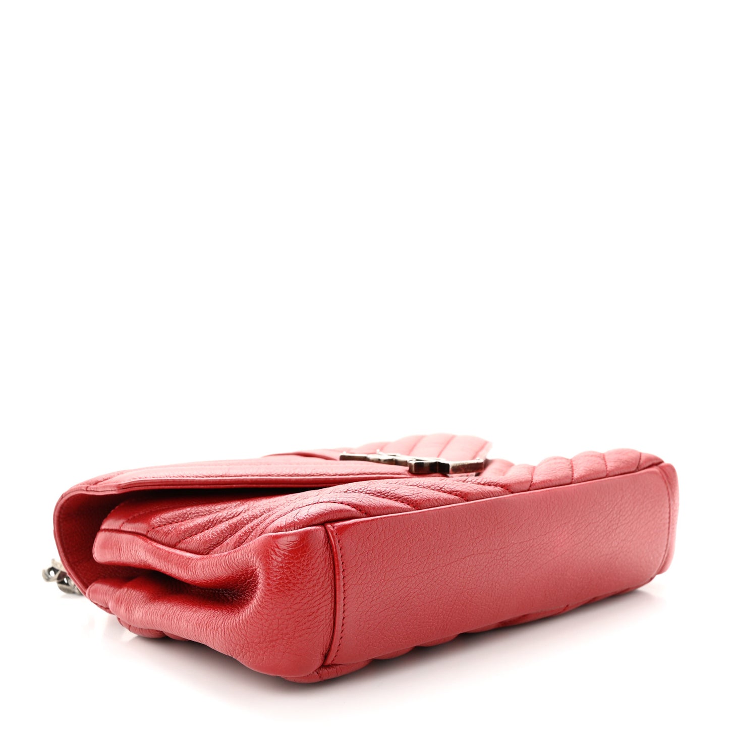 Sheepskin Matelasse Chevron Monogram Medium College Bag Rouge