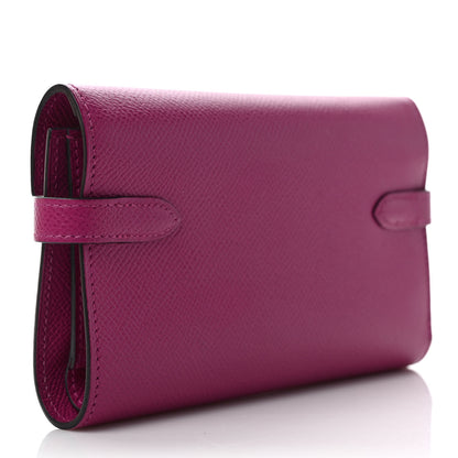 Hermes Epsom Medium Kelly Wallet Rose Pourpre 3 of 7