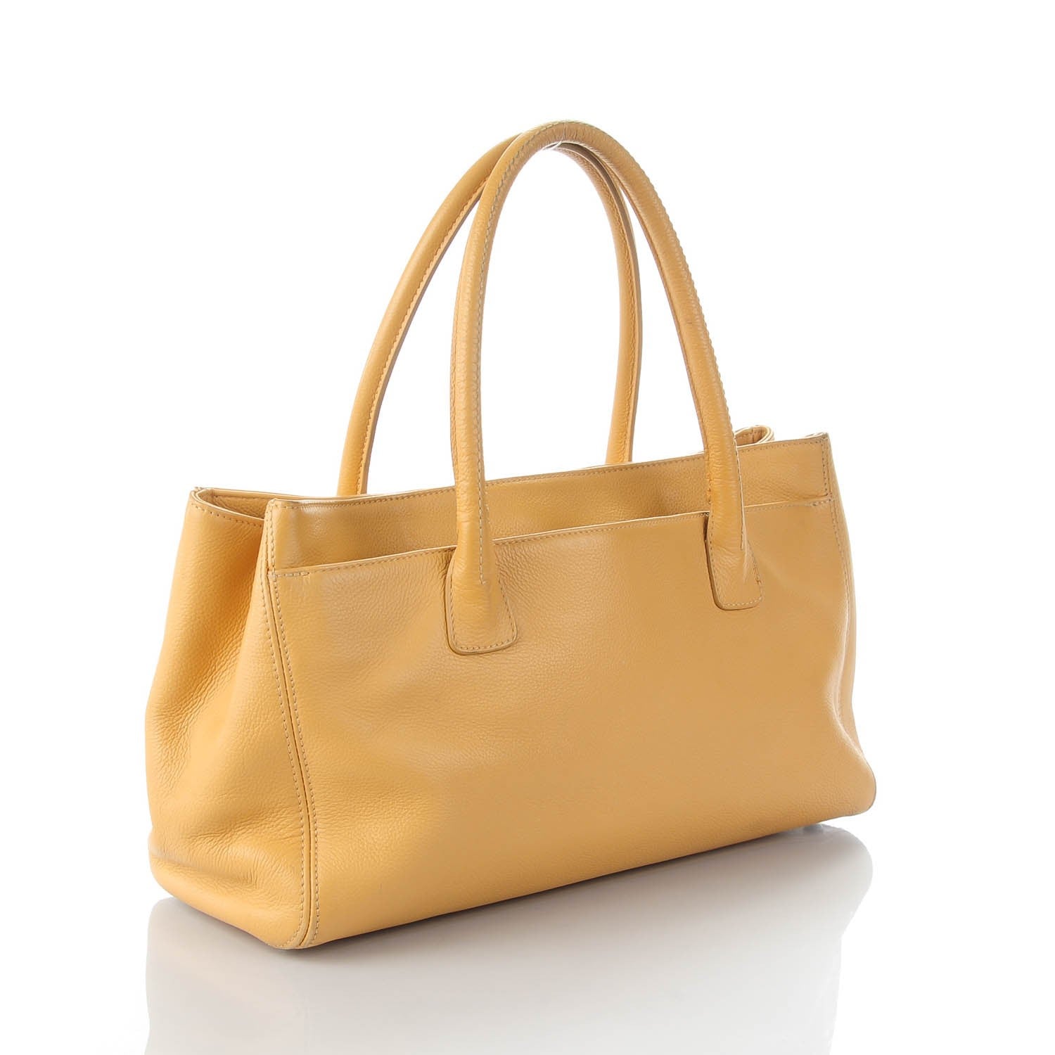 Chanel Calfskin Mademoiselle Lock Cerf Shopper Tote Beige 3 of 9