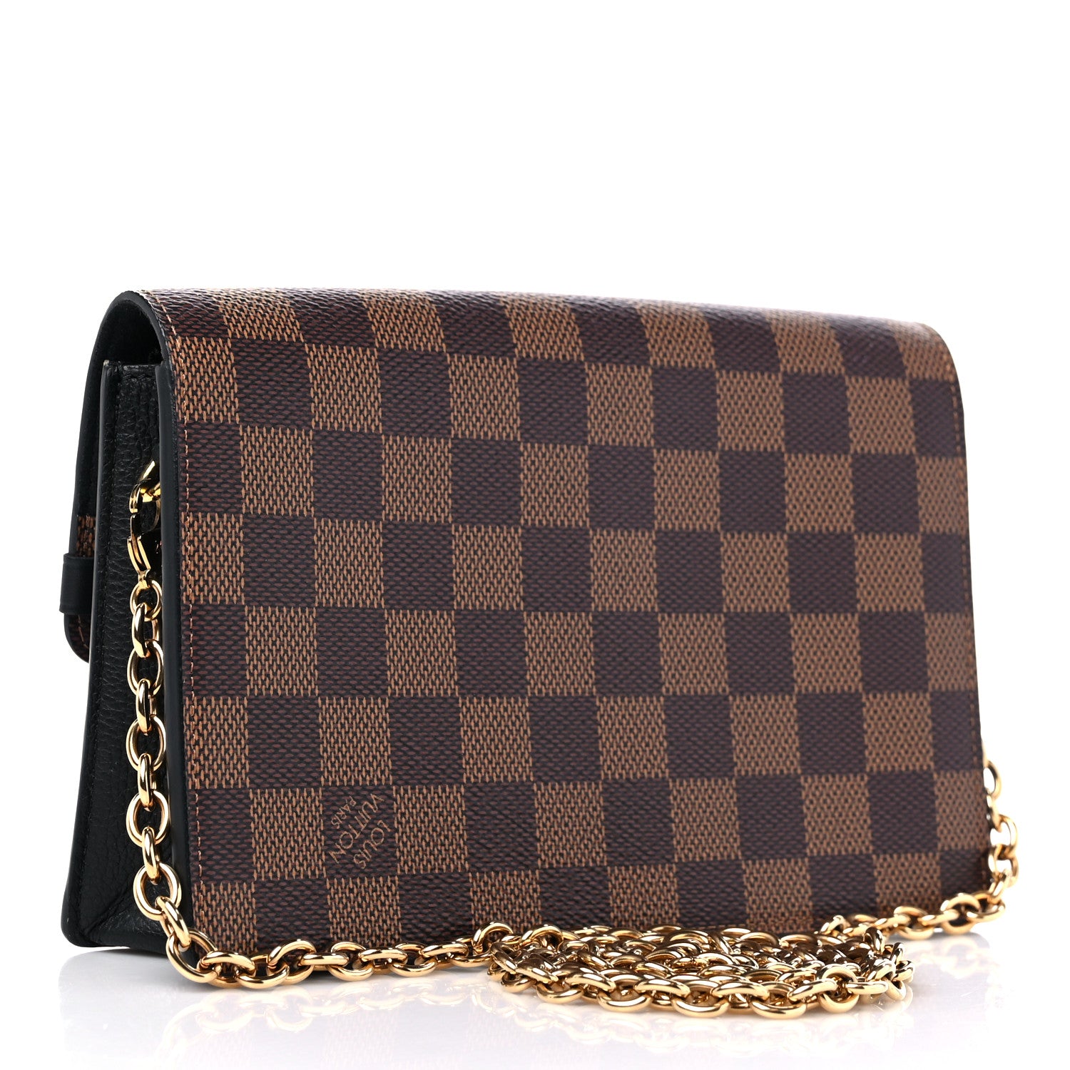 Louis Vuitton Damier Ebene Vavin Chain Wallet Black 3 of 9