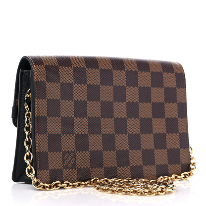 Louis Vuitton Damier Ebene Vavin Chain Wallet Black 3 of 9
