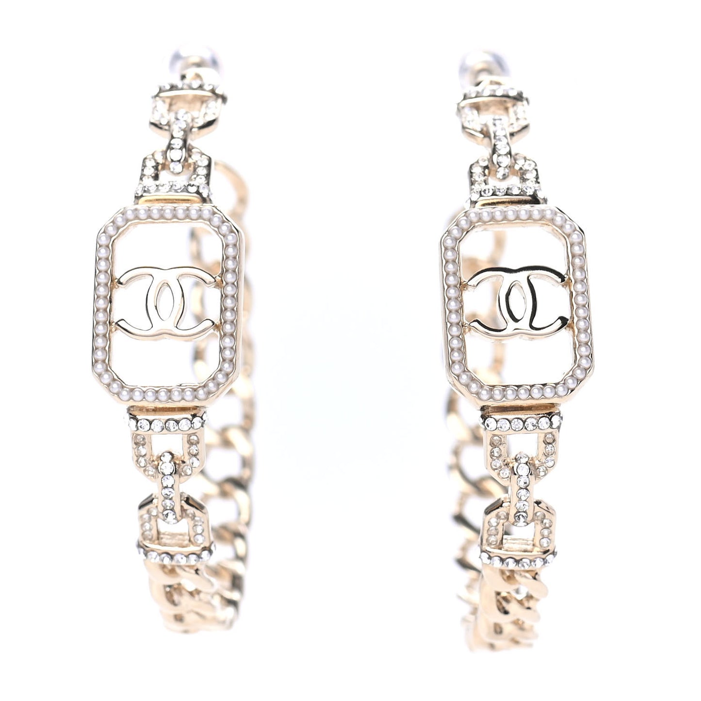 Crystal CC Vendome Hoop Earrings Gold