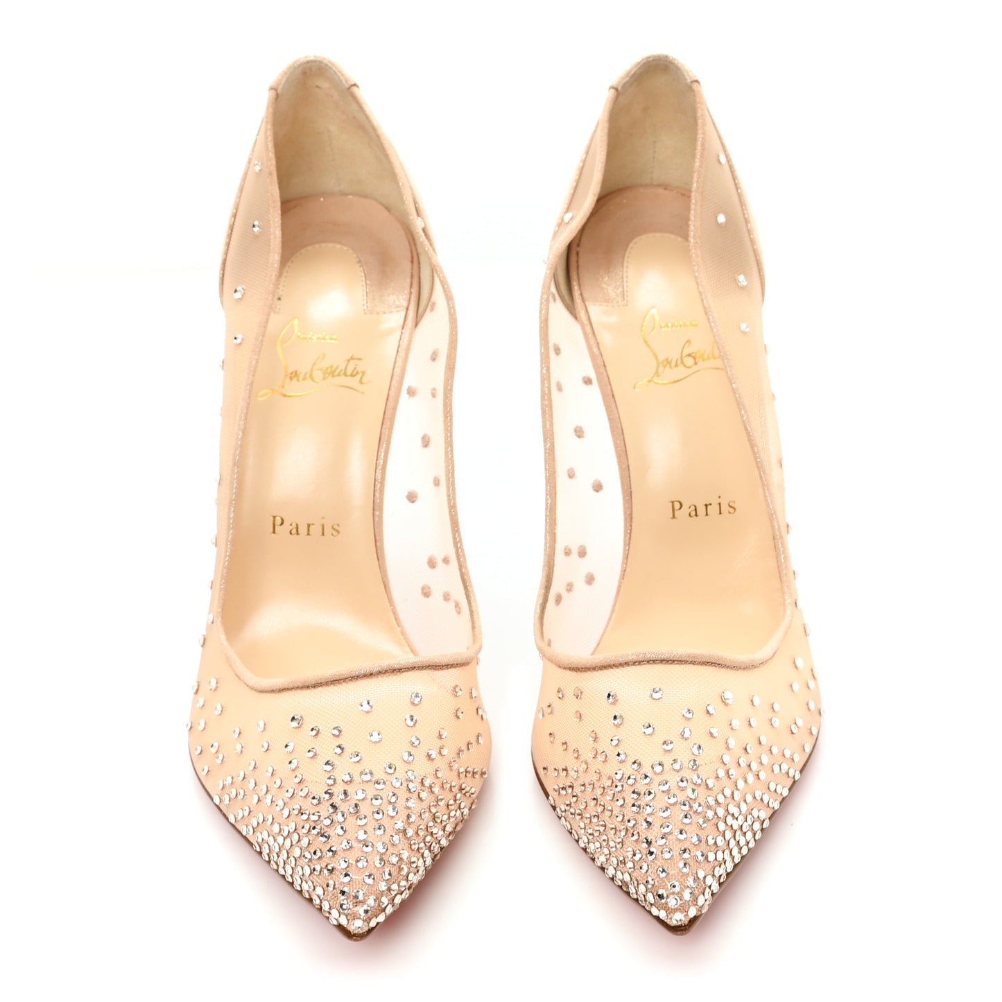 Suede Lame Crystal Strass Follies 100 Pumps  41 Light Silk