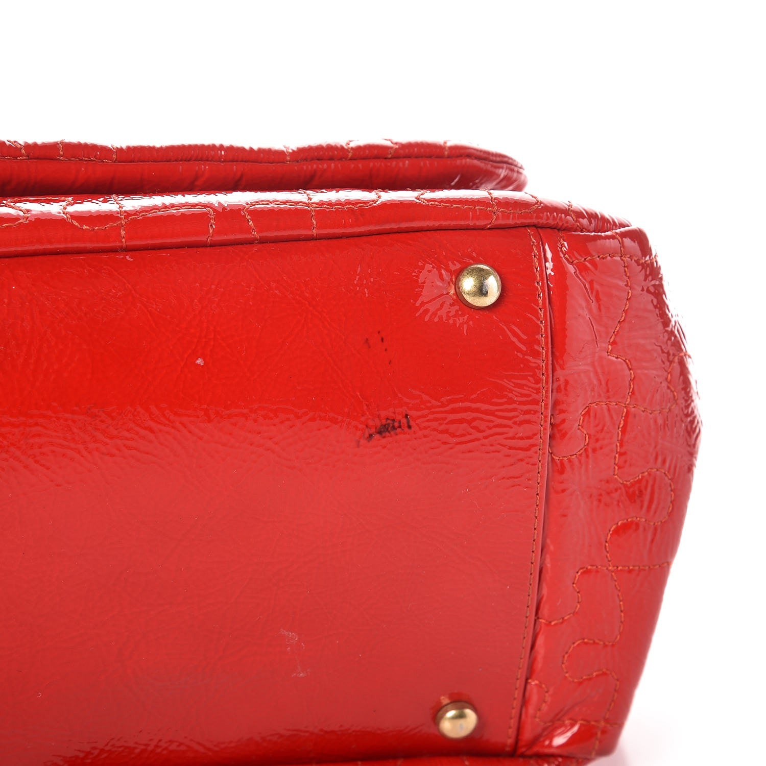 Chanel Crackled Patent Puzzle Accordion Flap Bag Red 13 of 13