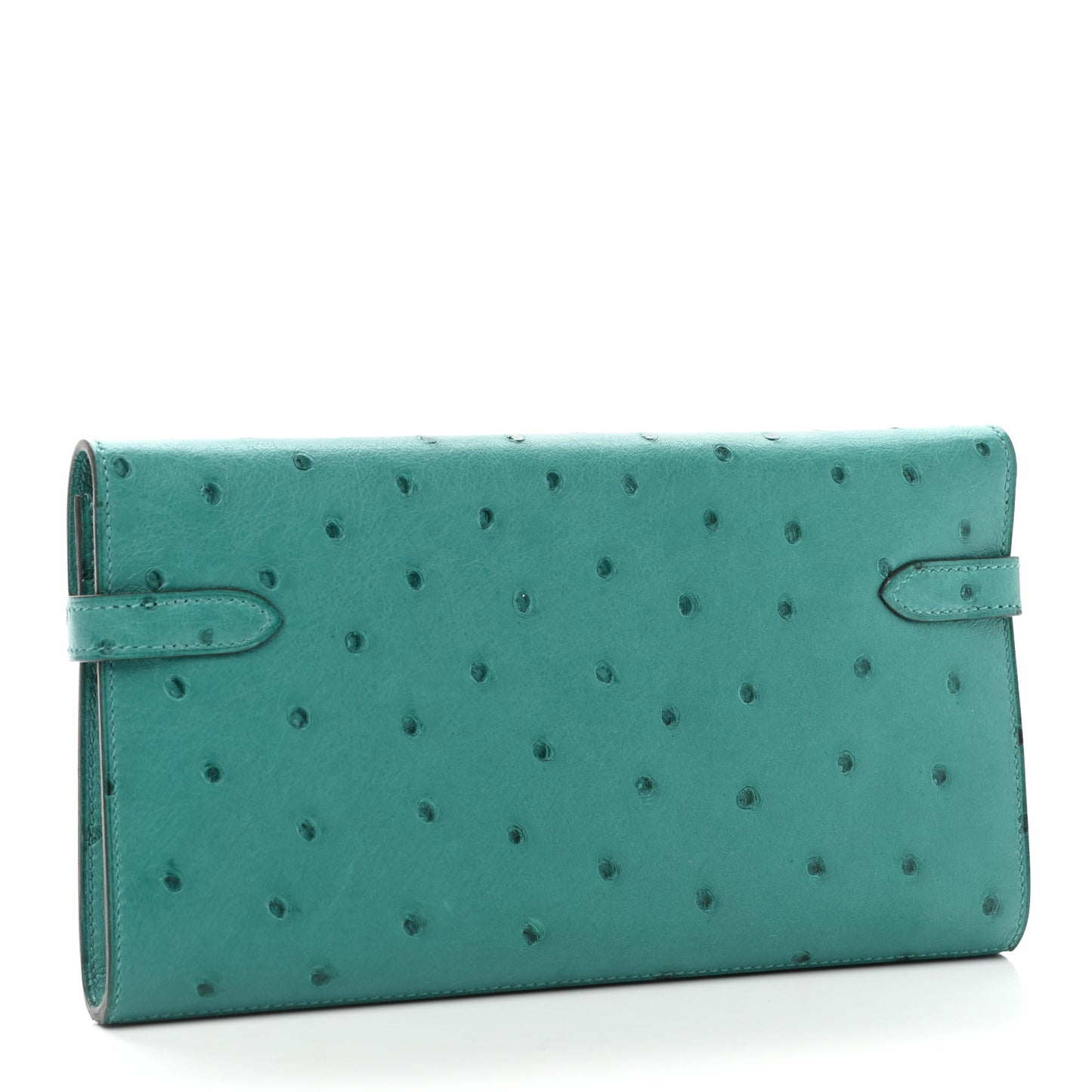 Ostrich Kelly Longue Wallet Vert Verone