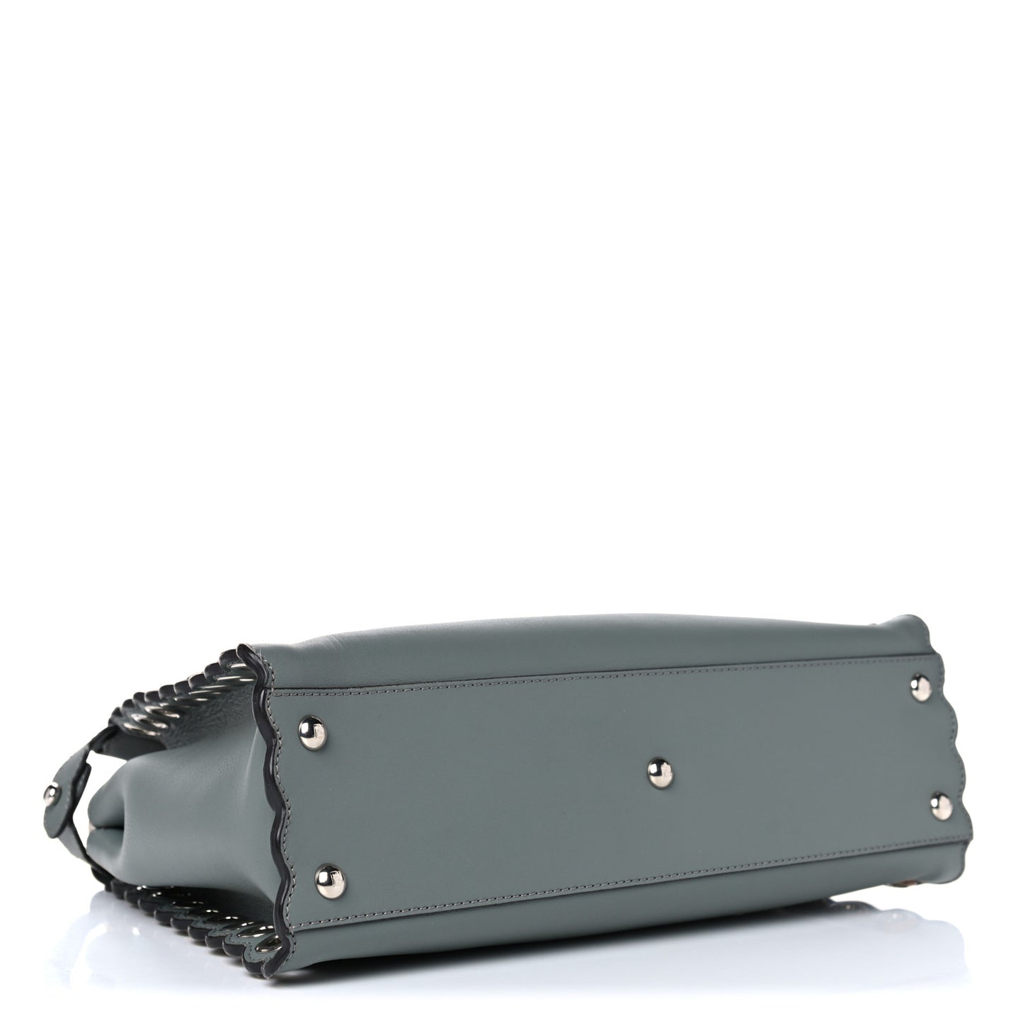 Vitello Seta Elaphe Nappa Grommet Medium Peekaboo Iconic Satchel Grey
