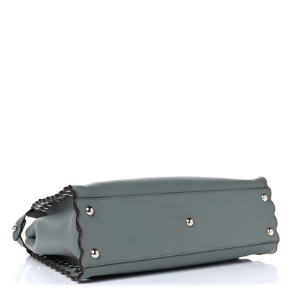 Fendi Vitello Seta Elaphe Nappa Grommet Medium Peekaboo Iconic Satchel Grey 3 of 14