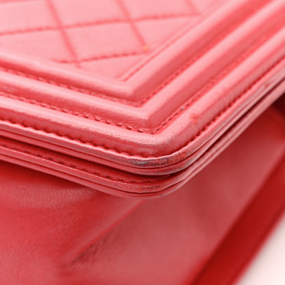 Chanel Lambskin Quilted Medium Boy Flap Red 14 of 15