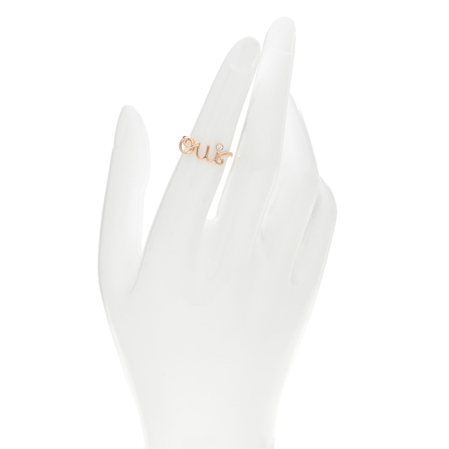 Christian Dior 18K Rose Gold Diamond Oui Ring 49 4.75 1117384