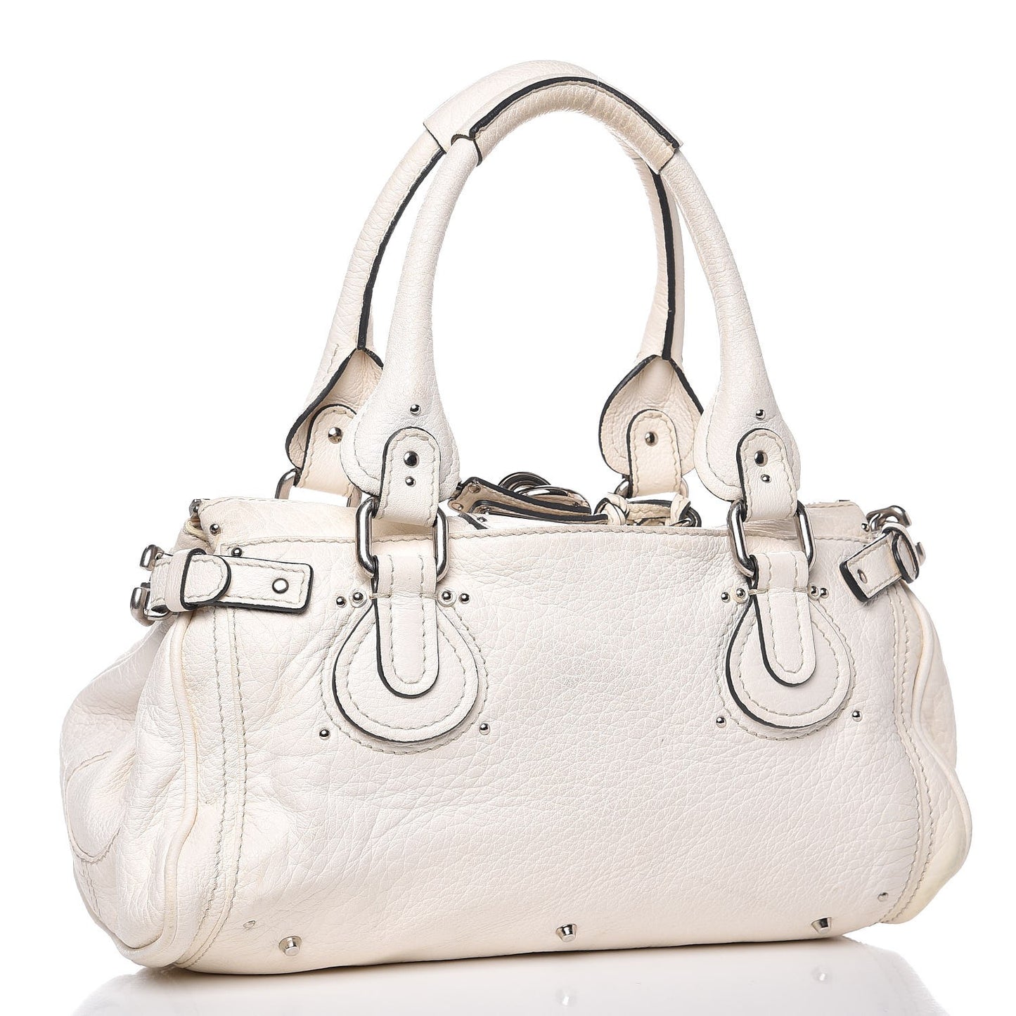 Calfskin Medium Paddington Satchel White