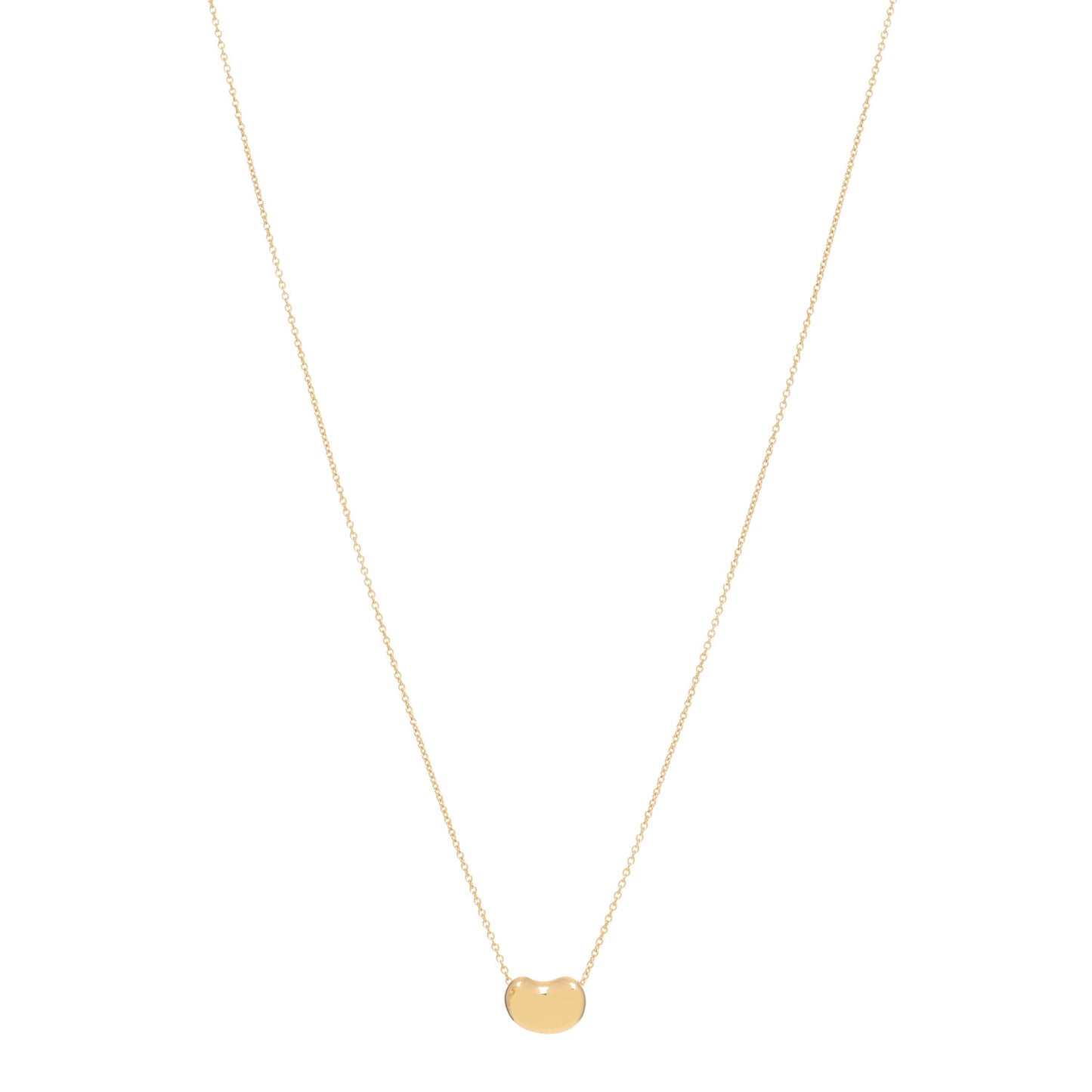 18K Yellow Gold 11mm Elsa Peretti Bean Pendant Necklace
