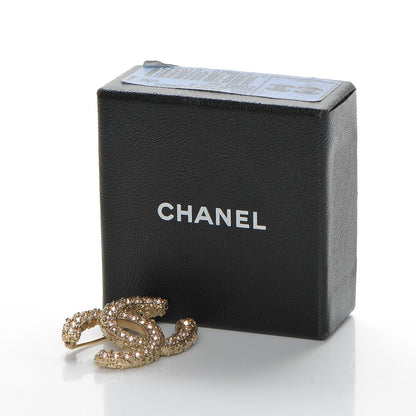 Chanel Crystal CC Brooch Light Gold Pink 5 of 5