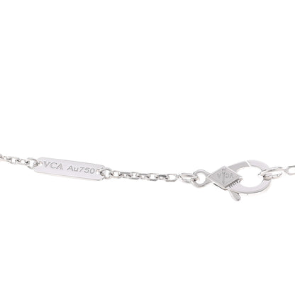 Van Cleef & Arpels 18K White Gold Mother Of Pearl Vintage Alhambra Pendant Necklace 4 of 5
