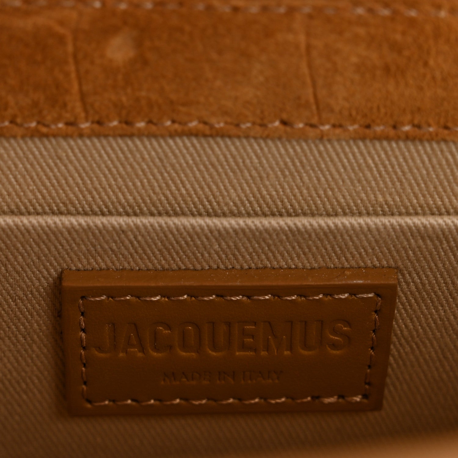 Jacquemus Suede Crocodile Embossed Le Chiquito Moyen Brown 7 of 12