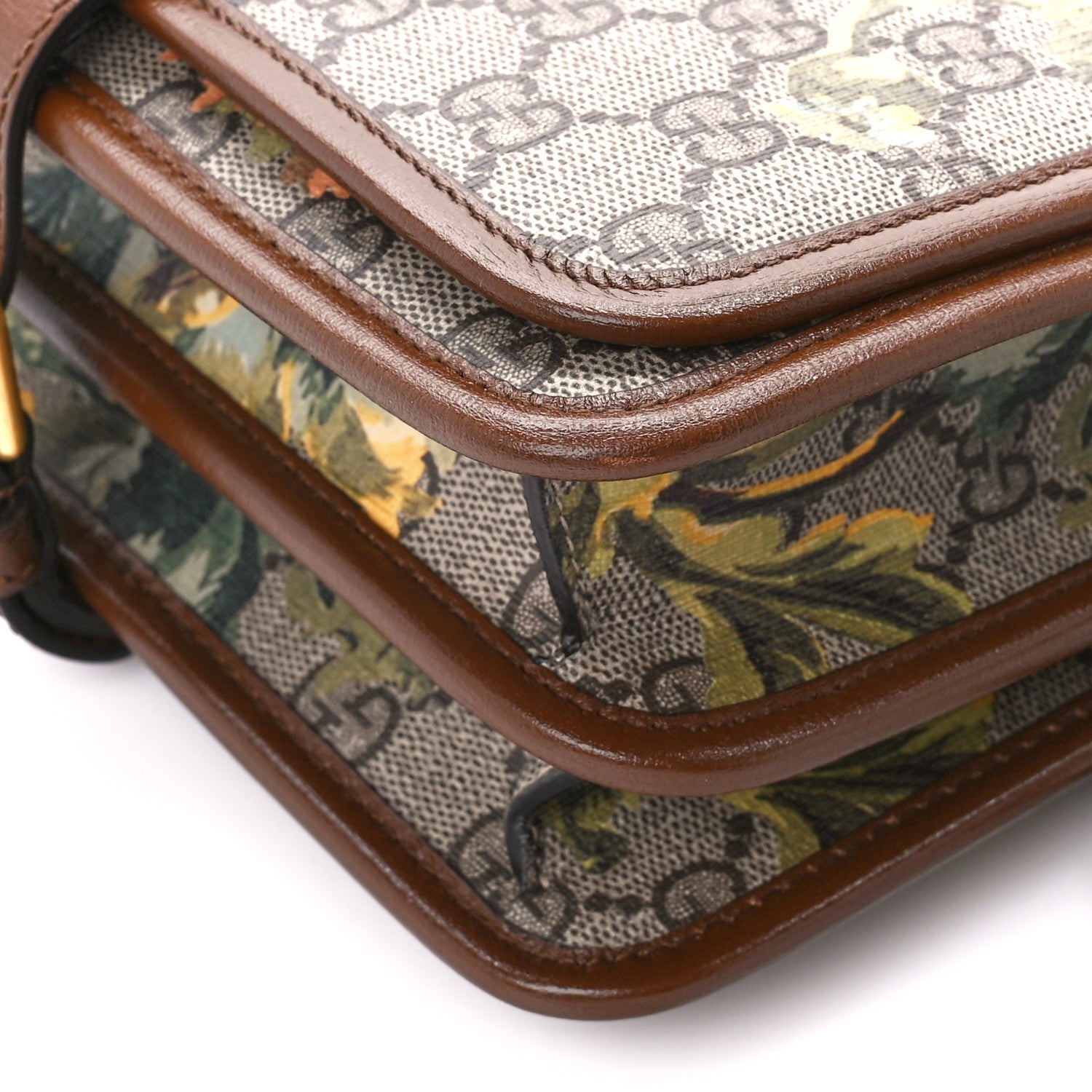 Gucci GG Supreme Monogram Azalea Calfskin Dusty Carnation Mini Retro Interlocking G Flap Shoulder Bag Beige Ebony Multicolor Brown Sugar 10 of 10