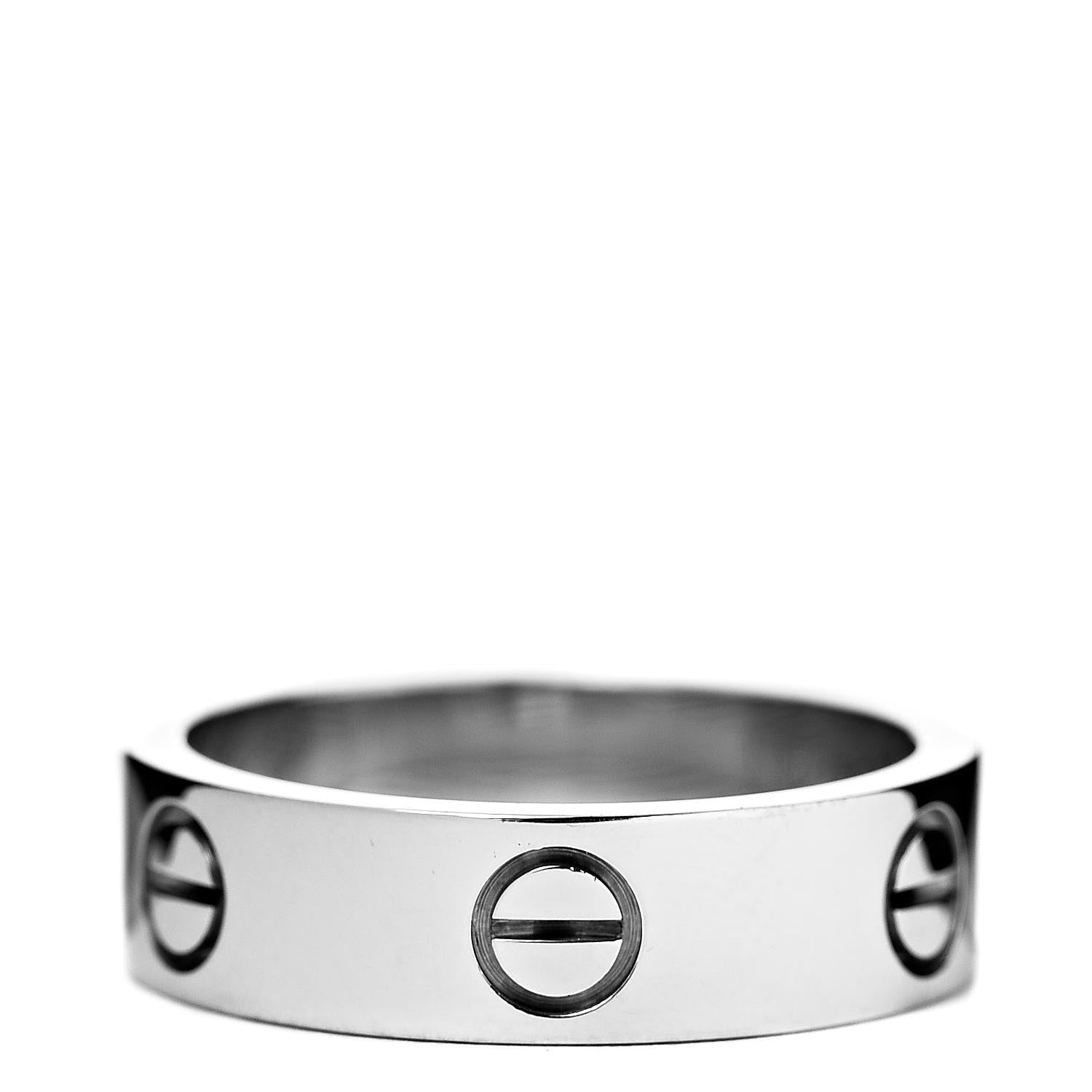 Cartier 18K White Gold 5.5mm LOVE Ring 56 7.5 3 of 5