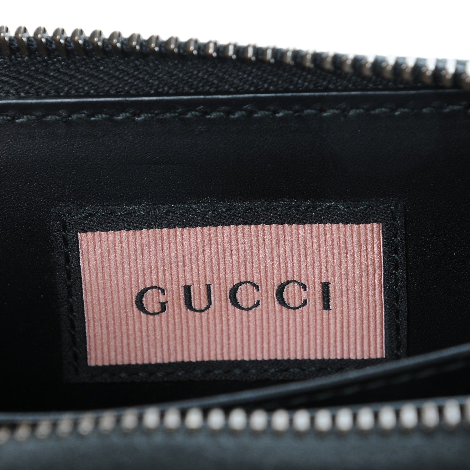 Gucci Calfskin GucciGhost Zip Around Card Case Black New Acquamarine 6 of 8