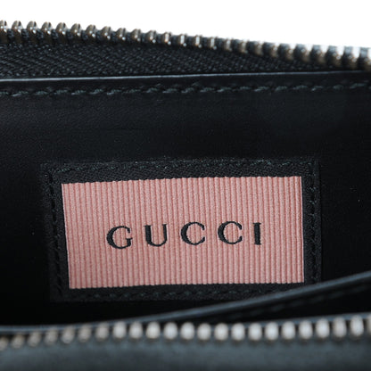 Gucci Calfskin GucciGhost Zip Around Card Case Black New Acquamarine 6 of 8