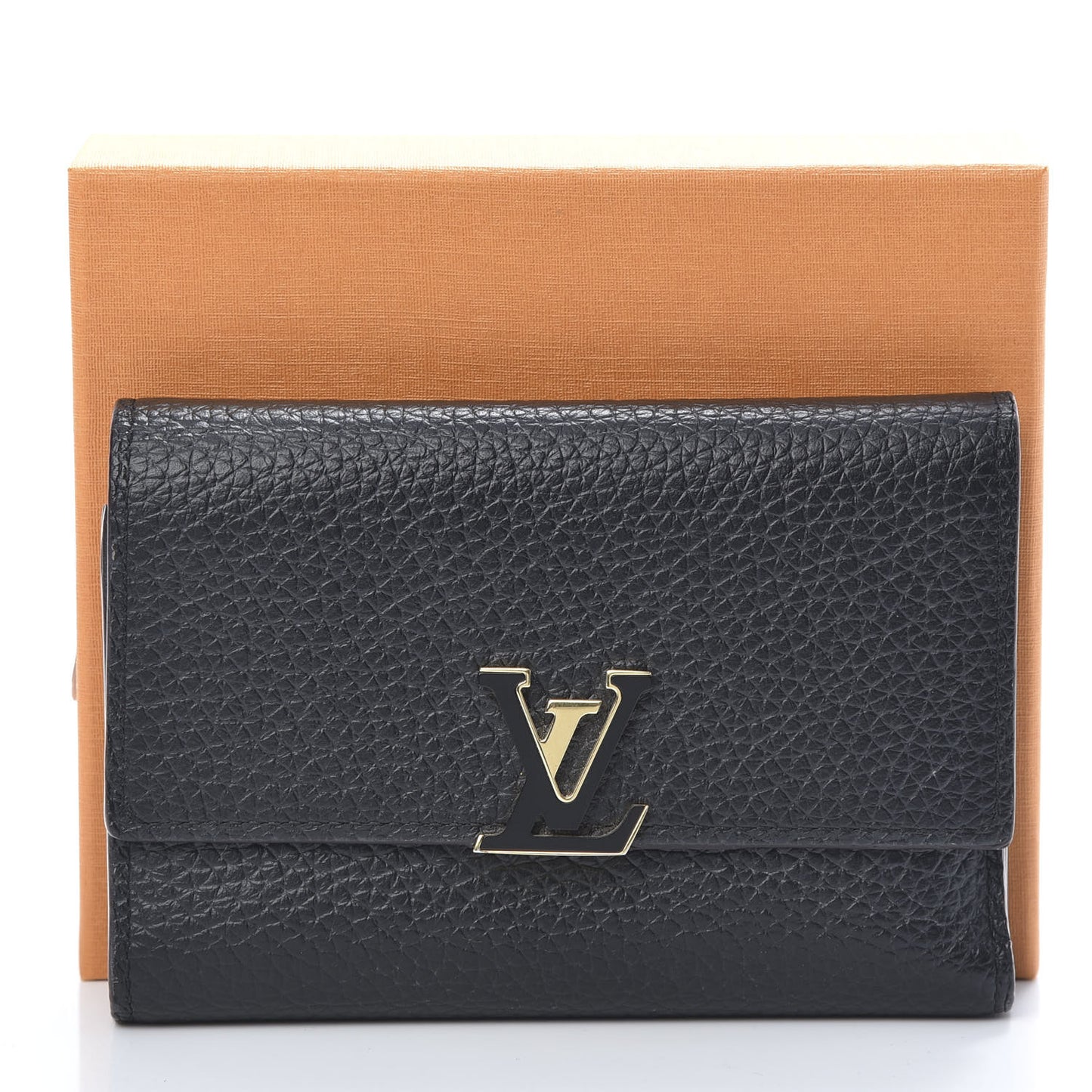 Taurillon Capucines Compact Wallet Black
