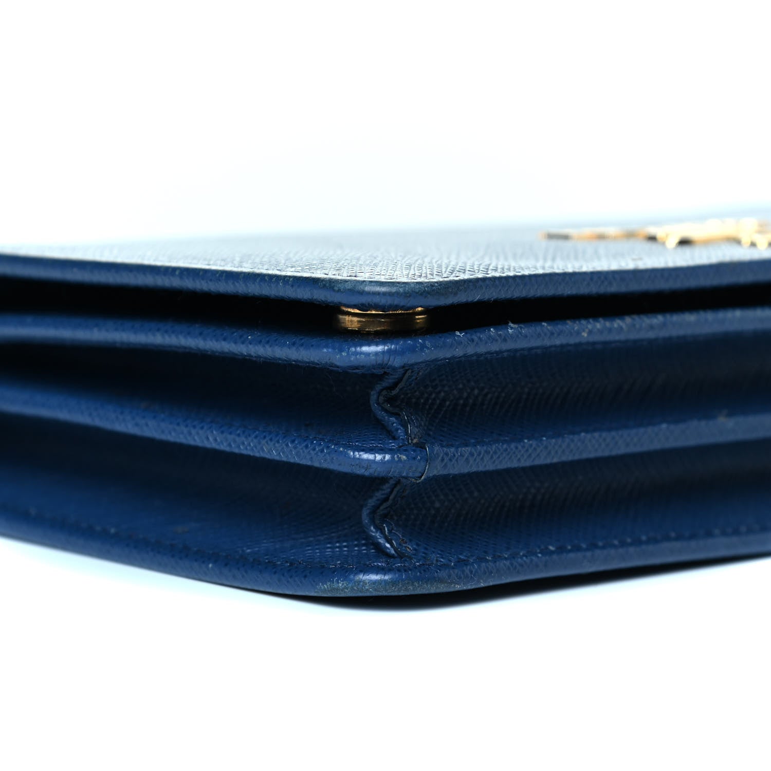 Prada Saffiano Lux Chain Wallet Bluette 6 of 7