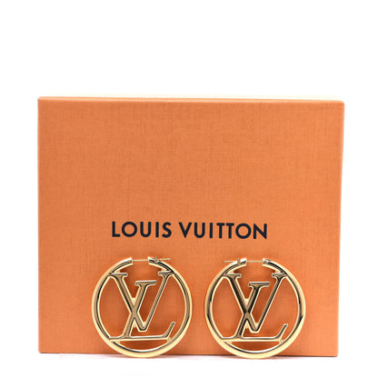 Louis Vuitton Metal Louise Hoop Earrings Gold 11 of 11