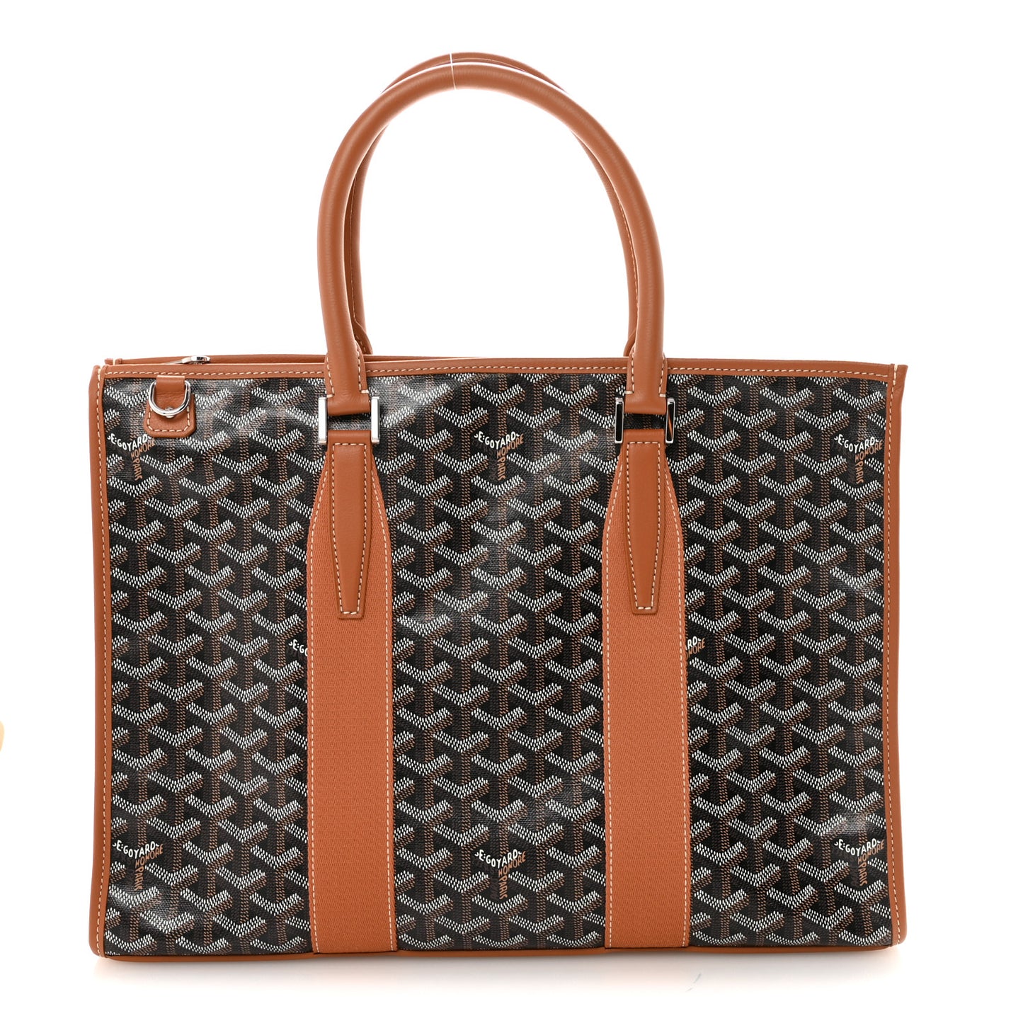 Goyardine Calfskin Morvan Document Case Black Gold