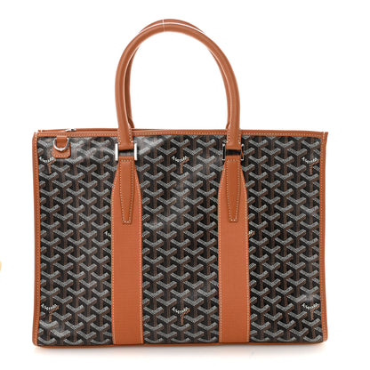 Goyard Goyardine Calfskin Morvan Document Case Black Gold 1 of 9
