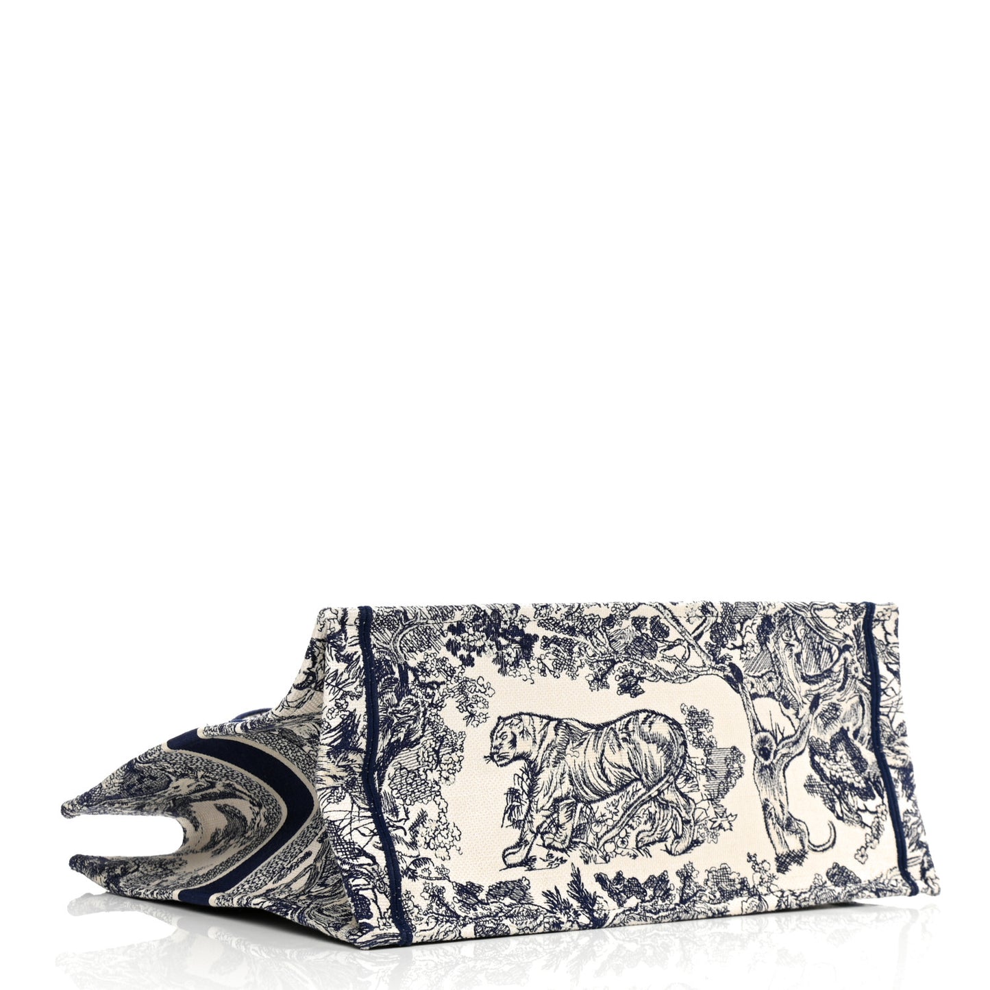 Canvas Embroidered Large Dioriviera Toile De Jouy Book Tote Blue