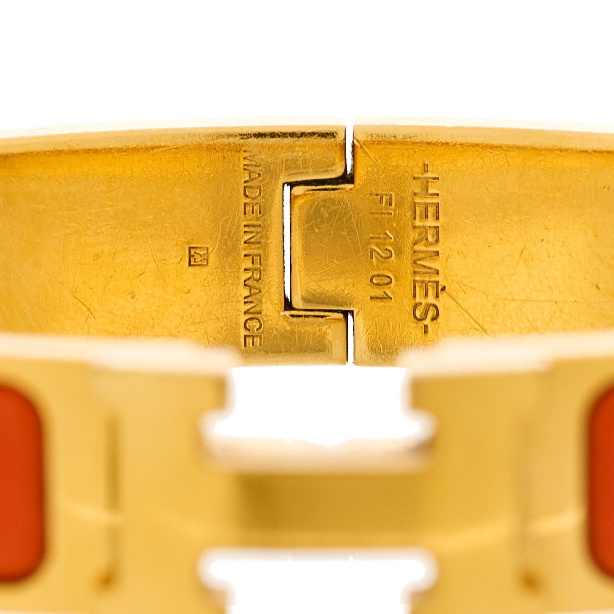 Enamel Narrow Clic Clac H Bracelet PM Orange