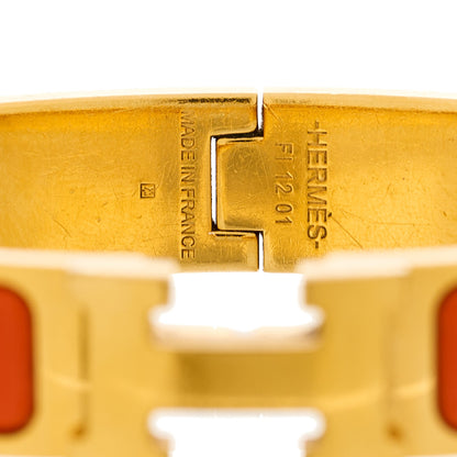 Hermes Enamel Narrow Clic Clac H Bracelet PM Orange 4 of 5