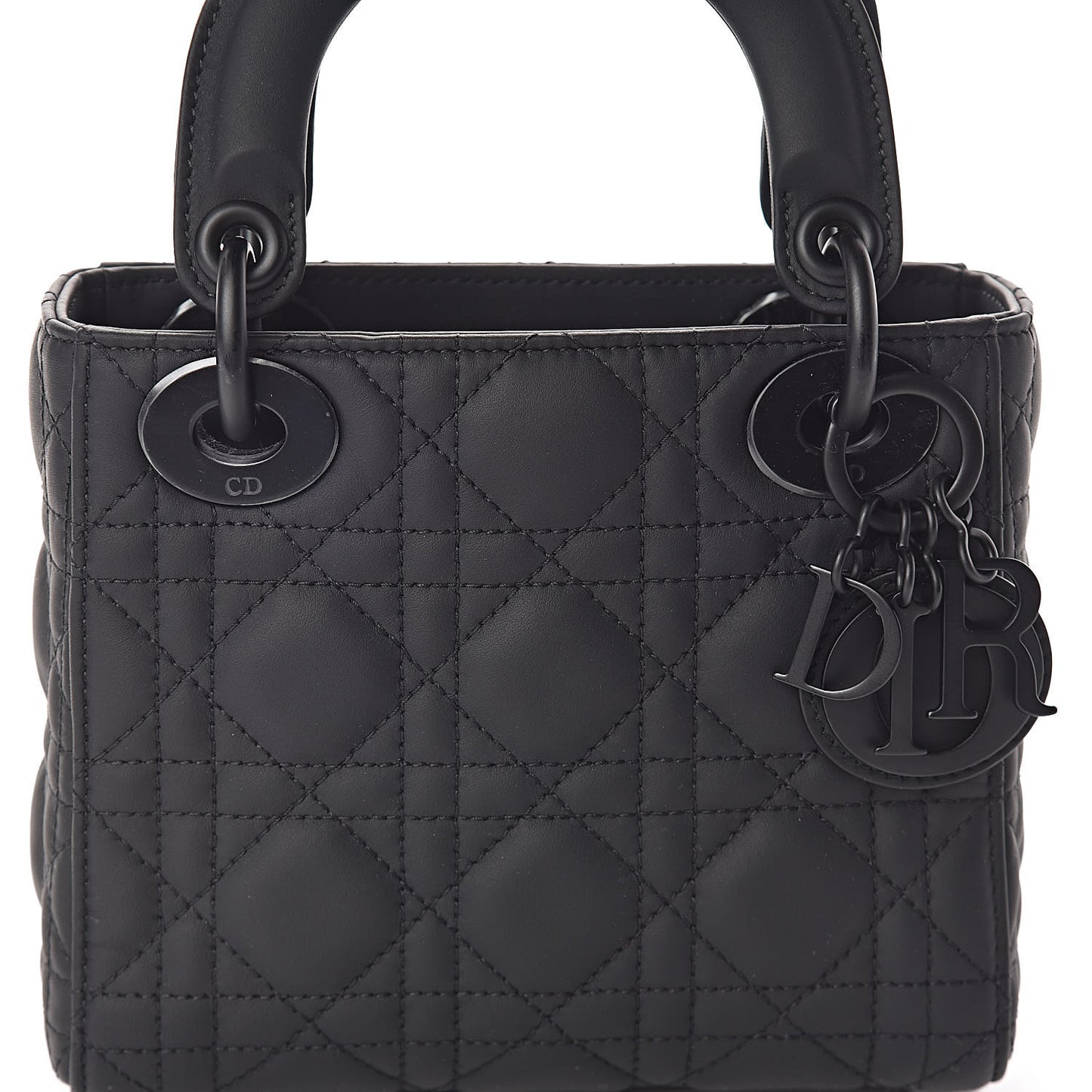 Ultra Matte Calfskin Cannage Mini Lady Dior Black