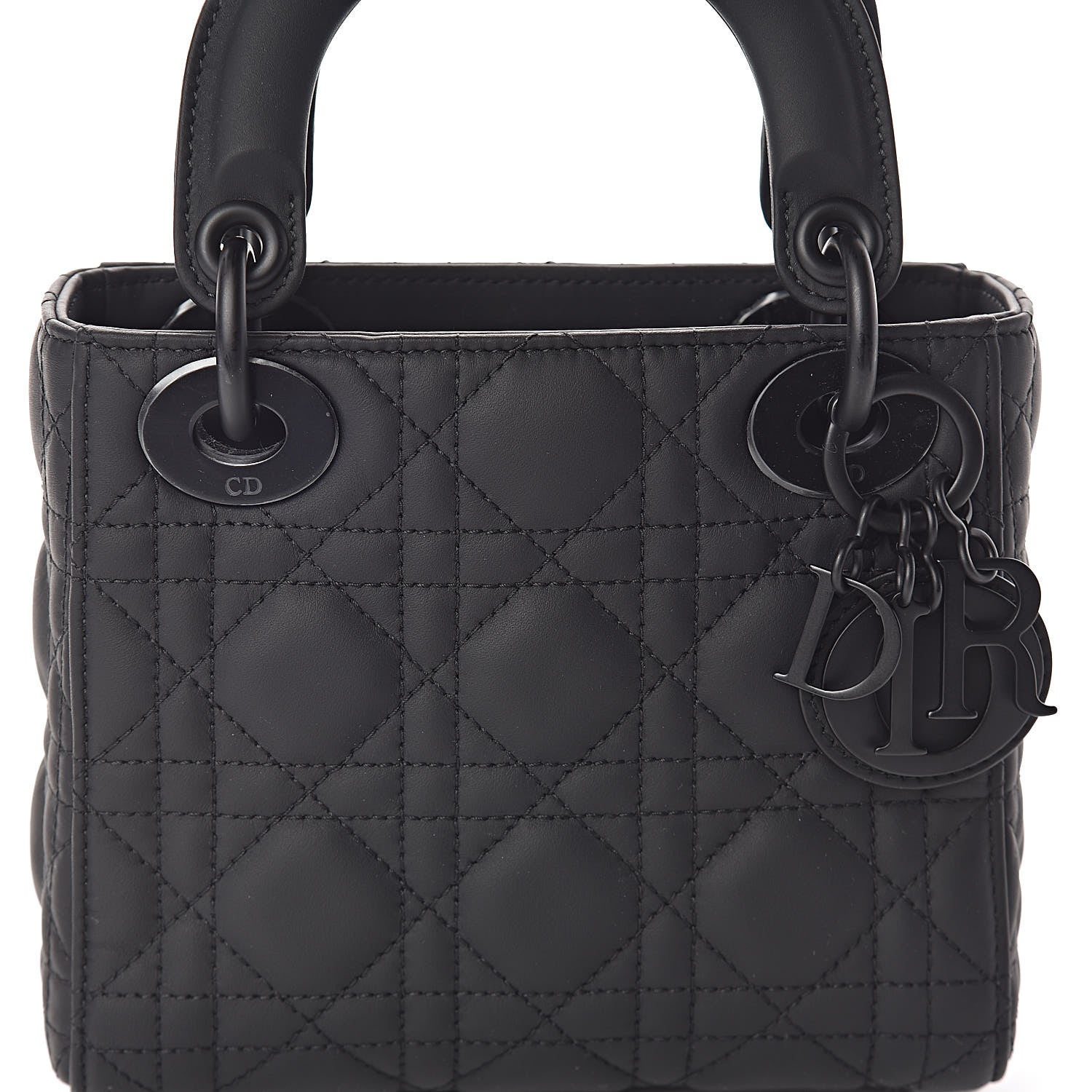 Christian Dior Ultra Matte Calfskin Cannage Mini Lady Dior Black 9 of 9