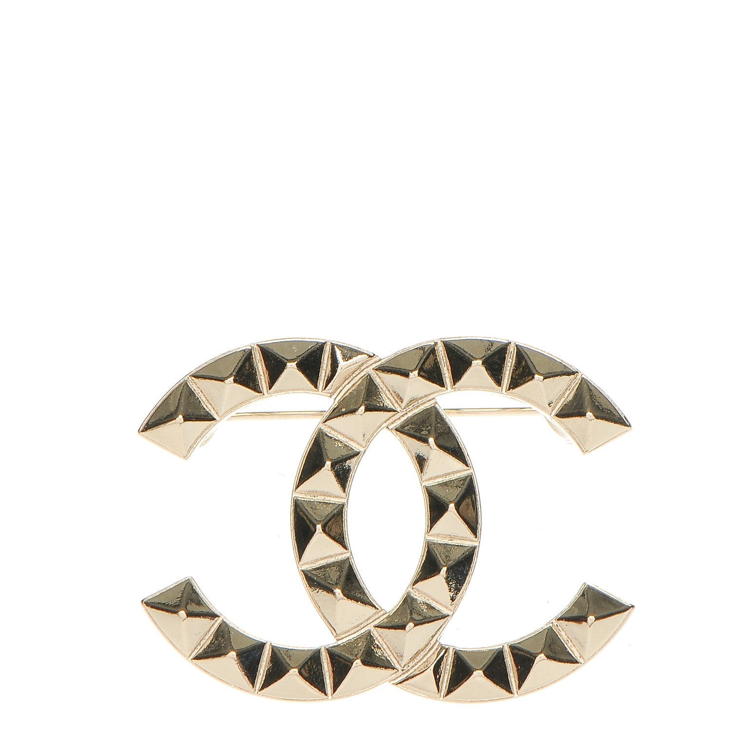 Chanel Studded CC Pin Brooch Gold 1 of 5