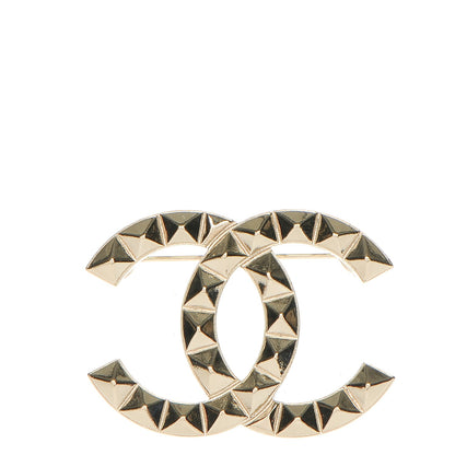 Chanel Studded CC Pin Brooch Gold 1 of 5