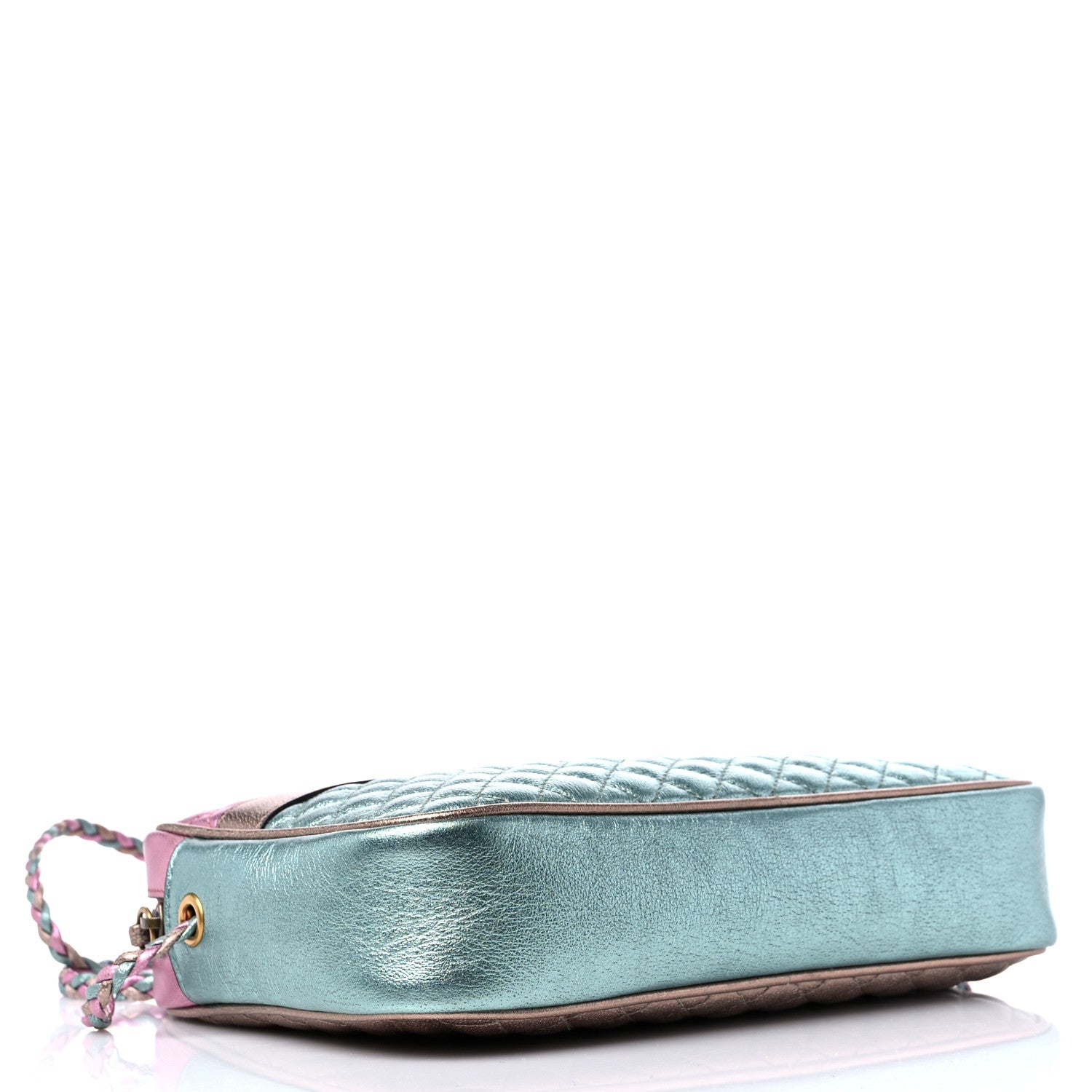 Gucci Laminated Nappa Trapuntata Small Zumi Shoulder Bag Rosa Lago Rame 4 of 9