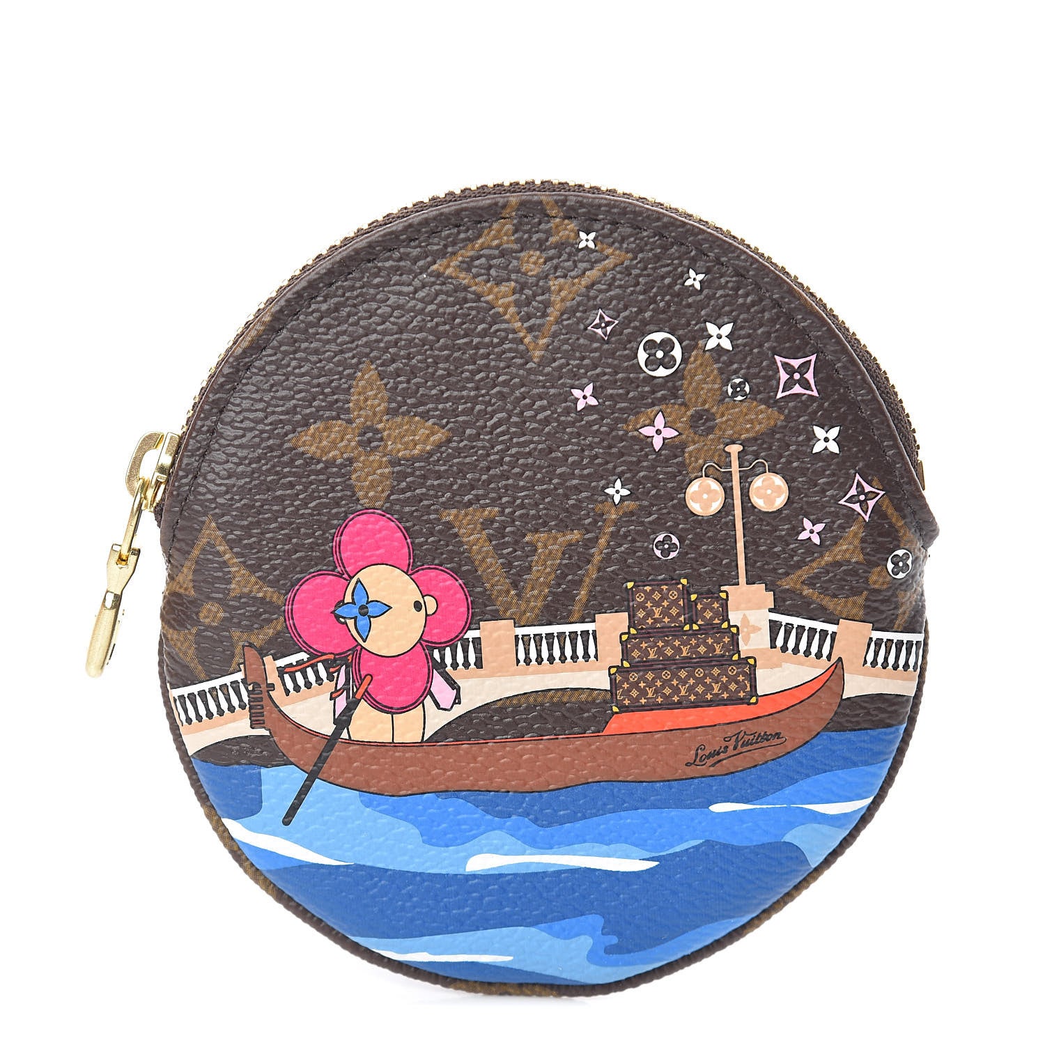 Louis Vuitton Monogram 2019 Christmas Animation Round Coin Purse Blue 1 of 7