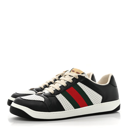Gucci Calfskin Web Mens Screener Sneakers 10.5 Black White 3 of 10