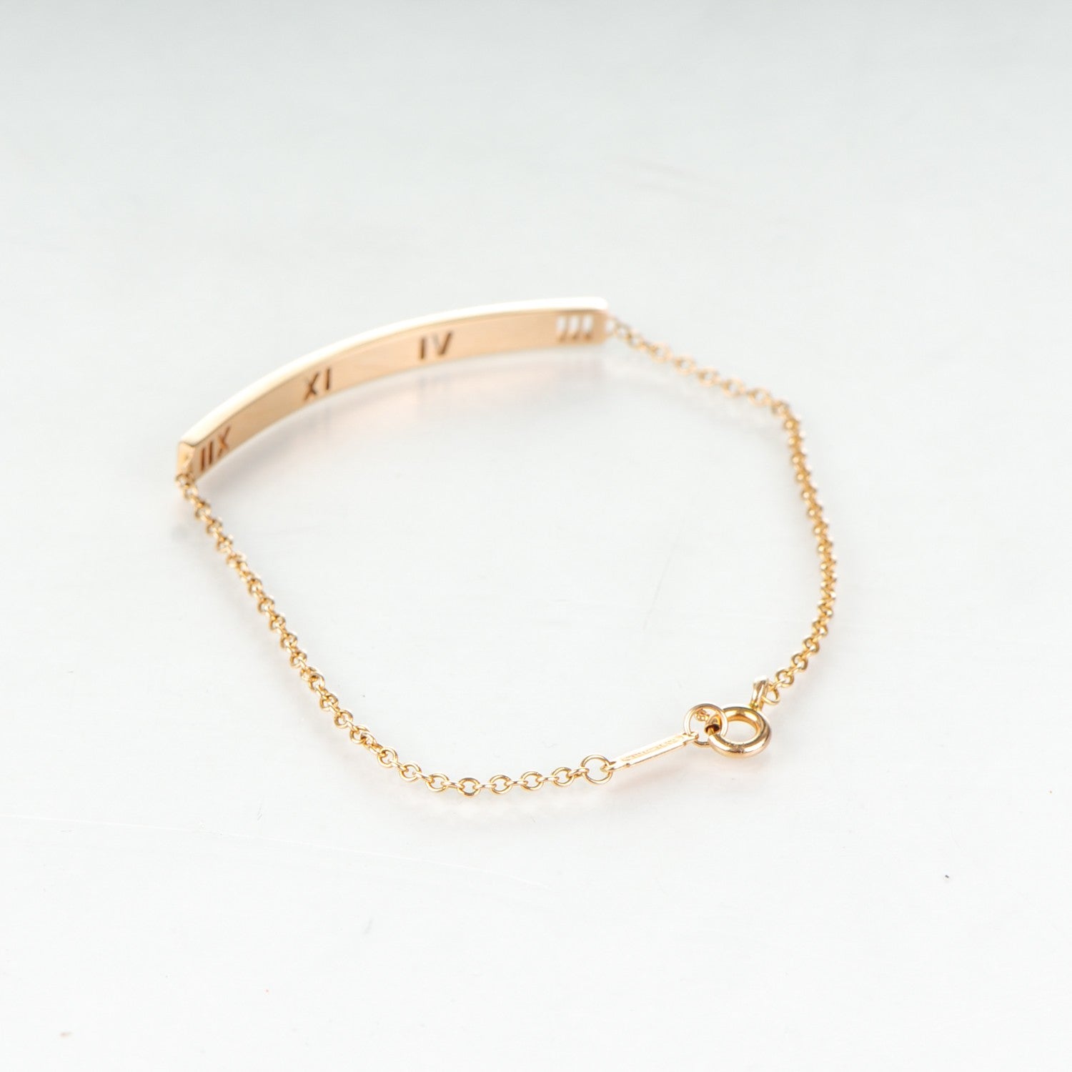 Tiffany 18K Rose Gold Diamond Atlas Bar Pierced Bracelet 3 of 6