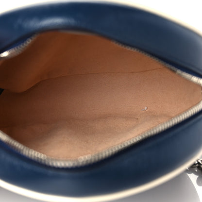 Gucci Azalea Calfskin Matelasse Diagonal Mini Torchon GG Marmont Round Shoulder Bag Blue Agata Mystic White 5 of 10