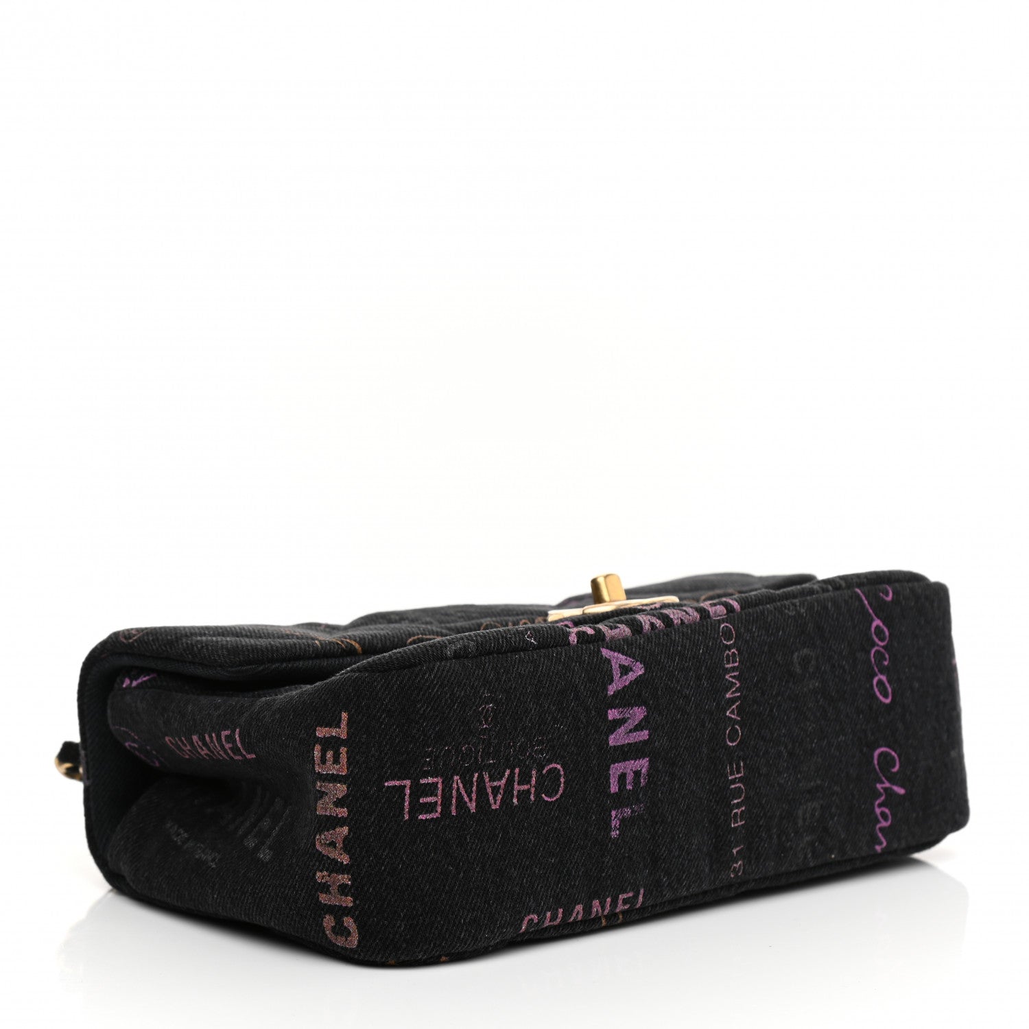 Chanel Denim Quilted Denim Mood Mini Rectangular Flap Black Multicolor 4 of 11